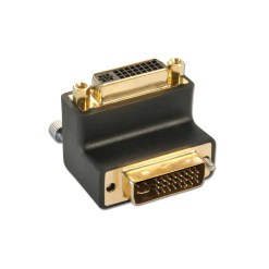 Lindy DVI-I Male to DVI-I Female 90° Adapter Up
