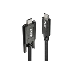 Lindy Dual Screw USB cable USB 3.2 Gen 2 (3.1 Gen 2) 1 m USB C Black