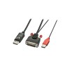Lindy 3m DVI-D (with USB) to DP Active Adapter Cable, Black