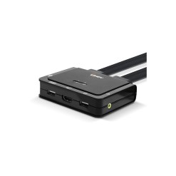 Lindy 2 Port HDMI 18G, USB Type C, USB 2.0 and Audio Cable KVM Switch