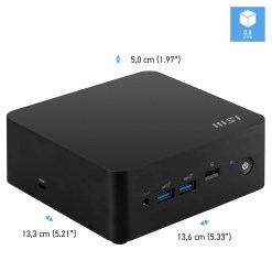 MSI Cubi NUC 1M Intel Core 3 100U (14th Gen) Barebone, NUC, SFF, Mini Computer, HTPC, (NO RAM, NO Storage, NO OS), Intel Graphics/DDR5/Dual ThunderBolt 4/Dual HDMI/Dual LAN/WiFi 6E/BT 5.3/VESA - image 9
