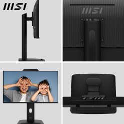 MSI Pro MP242PMG 23.8 Inch Monitor, FHD (1920 x 1080), 120Hz, IPS, 1ms, 1x HDMI 1.4b, 1x DP 1.2a, 1x D-Sub(VGA), 2xUSB 5Gbps Type-A, 1x USB 5Gbps Type-B, Built-in Speakers, Webcam, Anti-Glare, Anti-Flicker, Less Blue light, TÜV Certified, VESA, Kensington, Black - image 7