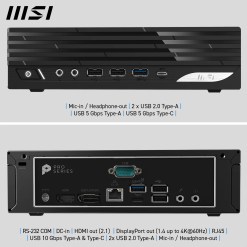 MSI PRO DP21 14M Intel Core 5 14400, Barebone, DP21 14M, SFF, Mini Computer, HTPC, (NO RAM, NO Storage, NO OS), Intel Graphics/DDR5/Dual HDMI/Dual LAN/WiFi 6E/BT 5.3 - image 9