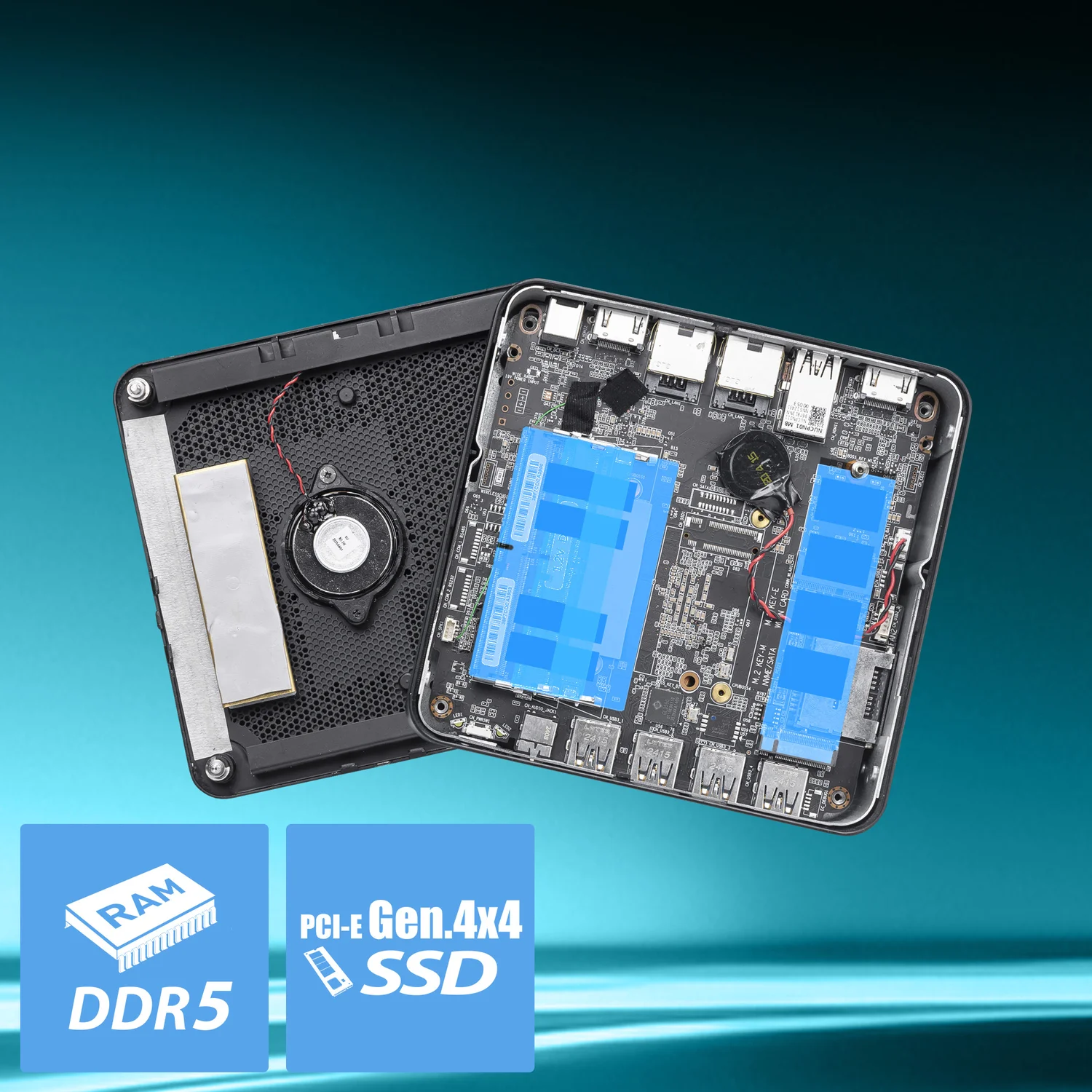 MSI Cubi Z AI 8M AMD Ryzen 9 8945HS, Barebone, NUC, SFF, Mini Computer, HTPC, (NO RAM, NO Storage, NO OS), AMD Radeon Graphics/DDR5/Dual HDMI/Dual LAN/WiFi 6E/BT 5.3/VESA - image 4