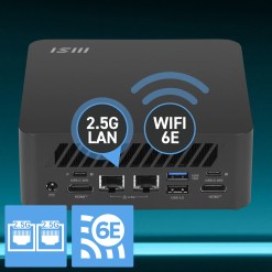 MSI Cubi Z AI 8M AMD Ryzen 5 8645HS Barebone, NUC, USFF, Mini Computer, HTPC (NO RAM, NO Storage, NO OS), AMD Radeon Graphics/DDR5/Dual ThunderBolt 4/Dual HDMI/Dual LAN/WiFi 6E/BT 5.3/VESA - image 6