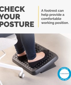 Fellowes Foot Rest Under Desk - Standard Foot Support Ergonomic Foot Rest with Textured Surface - Foot Rest Stool for Office & Home Use - Black