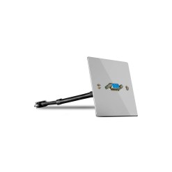 Lindy Single Gang VGA Wall Plate, Metal