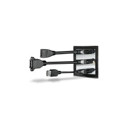 Lindy Single Gang HDMI, DP and USB Wall Plate, Metal - image 2