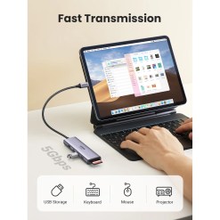 Ugreen CM511 5-in-1 Adapter USB-C Hub to 3x USB3.0 + HDMI + TF/SD Gray - image 4