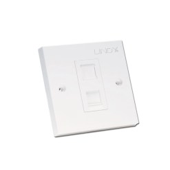 Lindy CAT6 Single Wall Plate with 1 x RJ-45 Shuttered Socket, Unshielded