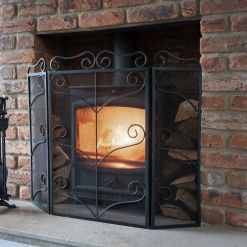 Heavy Large Black Ornate Fire Screen - image 2