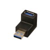 Lindy USB 3.2 90 Degree Down Type A Male to A Female Right Angle Adapter