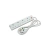Lindy 5m 4-Way UK Mains Power Extension, White