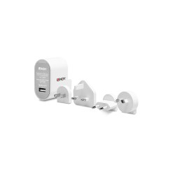 Lindy Single Port USB Type A Travel Charger, 12W