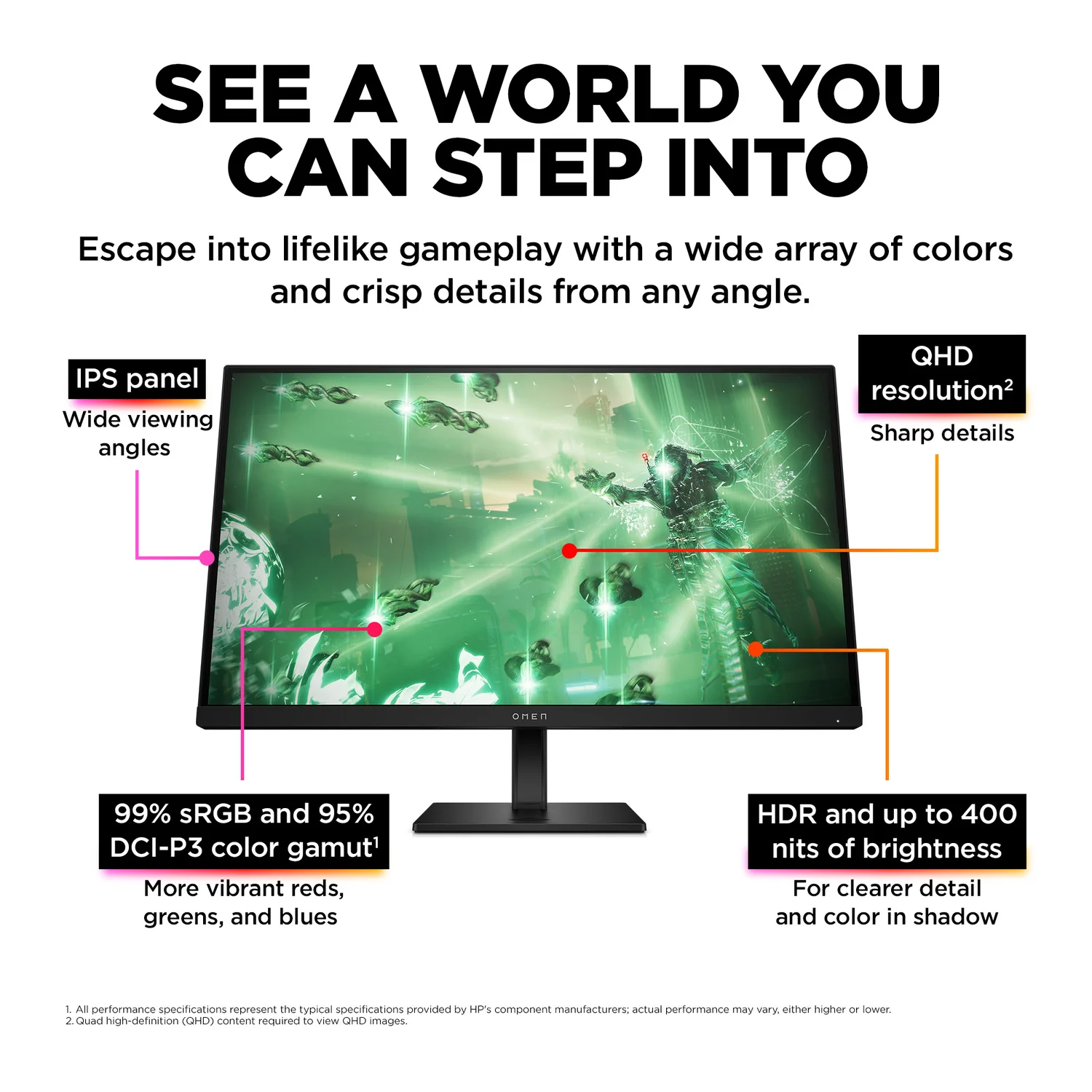 HP OMEN by HP 27 inch QHD 165Hz Gaming Monitor - OMEN 27q - image 8