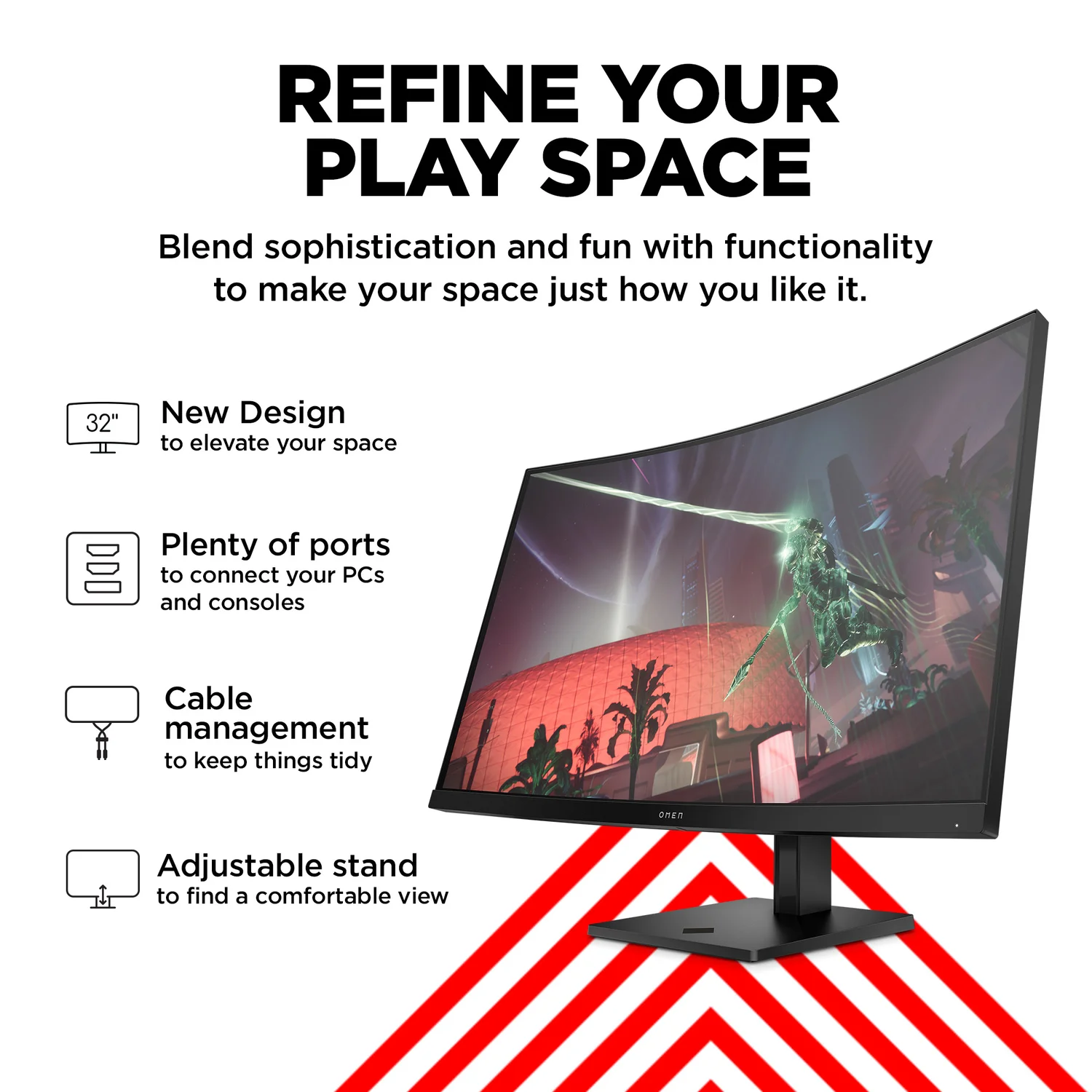 HP OMEN by HP 31.5 inch QHD 165Hz Curved Gaming Monitor - OMEN 32c - image 10