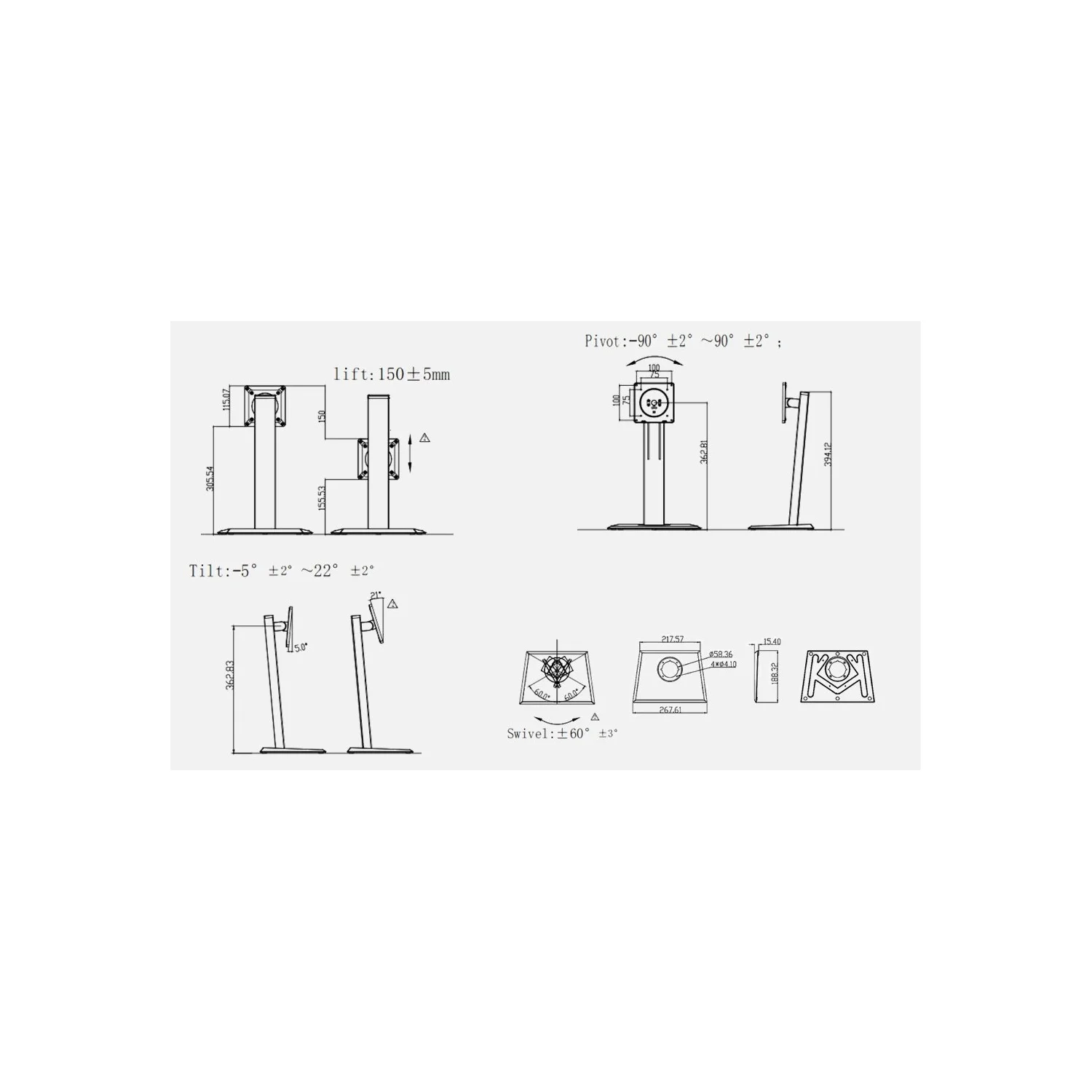 Hanspree Hannspree 80-04000014G000 monitor mount / stand 71.1 cm (28") Desk - image 7