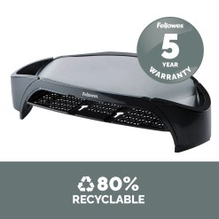 Fellowes Computer Monitor Stand with 3 Height Adjustments - Smart Suites Monitor Riser Plus with Storage Area - Ergonomic Adjustable Monitor Stand for Computers - Max Weight 10KG/Max Size 21