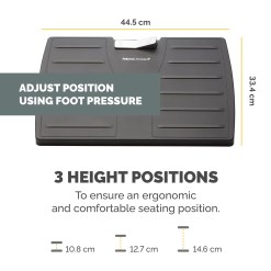 Fellowes Foot Rest Under Desk - Office Suites Under Desk Foot Rest Ergonomic Foot Rest with 3 Height Adjustable Positions & Antibacterial Technology - Foot Rest Stool for Office & Home - Black - image 3