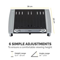 Fellowes Laptop Stand for Desk - Office Suites Plus Adjustable Laptop Stand for the Home and Office - Laptop Riser with 5 Height Adjustments - Max Monitor Size 17