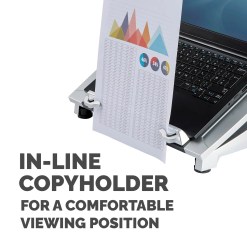 Fellowes Laptop Stand for Desk - Office Suites Plus Adjustable Laptop Stand for the Home and Office - Laptop Riser with 5 Height Adjustments - Max Monitor Size 17