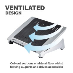Fellowes Laptop Stand for Desk - Office Suites Plus Adjustable Laptop Stand for the Home and Office - Laptop Riser with 5 Height Adjustments - Max Monitor Size 17
