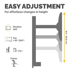 Fellowes Vista Dual Monitor Arm - Monitor Mount for 10KG 26 inch Screens - Ergonomic Adjustable Monitor Arm Desk Mount - Pan 180° Rotation 360°, VESA 75 x 75/100 x 100 - Black - image 4