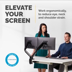 Fellowes Platinum Series Dual Monitor Arm - Monitor Mount for Two 8KG 40 Inch Screens - Adjustable Dual Monitor Desk Mount - Tilt 45° Pan 180° Swivel 360° Rotation 360°, VESA 75 x 75/100 x 100 - Black - image 2