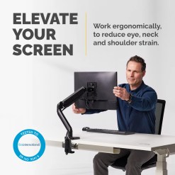 Fellowes Platinum Series Monitor Arm - Monitor Mount for 8KG 40 Inch Screens - Adjustable Monitor Desk Mount - Tilt 45° Pan 180° Swivel 360° Rotation 360°, VESA 75 x 75/100 x 100 - Black - image 2