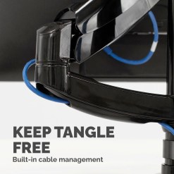 Fellowes Platinum Series Dual Stacking Monitor Arm - Monitor Mount for Two 8KG 27 Inch Screens - Adjustable Dual Monitor Desk Mount - Tilt 45° Pan 180° Swivel 360° Rotation 360°, VESA 75 x 75/100 x 100 - Black - image 6