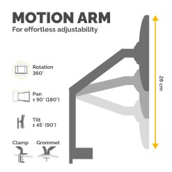 Fellowes Platinum Series Monitor Arm - Monitor Mount for 8KG 40 Inch Screens - Adjustable Monitor Desk Mount - Tilt 45° Pan 180° Swivel 360° Rotation 360°, VESA 75 x 75/100 x 100 - Silver - image 3