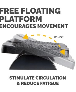 Fellowes Foot Rest Under Desk - Refresh Foot Support Ergonomic Foot Rest with 2 Height Adjustments & Massage Surface - Foot Rest Stool for Office & Home - Black