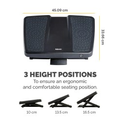 Fellowes Foot Rest Under Desk - Professional Series Ultimate Foot Support Ergonomic Foot Rest with 3 Height Adjustments & Massage Surface - Foot Rest Stool for Office & Home - Black - image 3