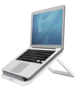 Fellowes Laptop Stand for Desk - I-Spire Quick Lift Adjustable Laptop Stand for the Home and Office - Portable Laptop Stand with 7 Height Adjustments - Max Monitor Size 17", Max Weight 4KG - White
