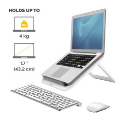 Fellowes Laptop Stand for Desk - I-Spire Quick Lift Adjustable Laptop Stand for the Home and Office - Portable Laptop Stand with 7 Height Adjustments - Max Monitor Size 17