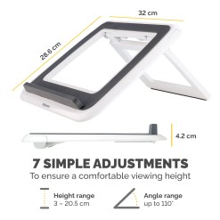 Fellowes Laptop Stand for Desk - I-Spire Quick Lift Adjustable Laptop Stand for the Home and Office - Portable Laptop Stand with 7 Height Adjustments - Max Monitor Size 17