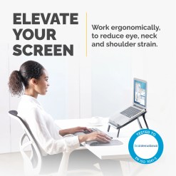 Fellowes Laptop Stand for Desk - I-Spire Quick Lift Adjustable Laptop Stand for the Home and Office - Portable Laptop Stand with 7 Height Adjustments - Max Monitor Size 17