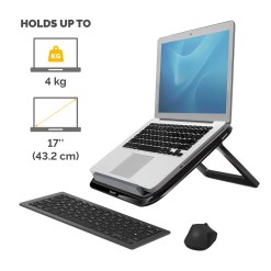 Fellowes Laptop Stand for Desk - I-Spire Quick Lift Adjustable Laptop Stand for the Home and Office - Portable Laptop Stand with 7 Height Adjustments - Max Monitor Size 17