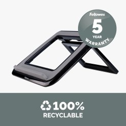 Fellowes Laptop Stand for Desk - I-Spire Quick Lift Adjustable Laptop Stand for the Home and Office - Portable Laptop Stand with 7 Height Adjustments - Max Monitor Size 17