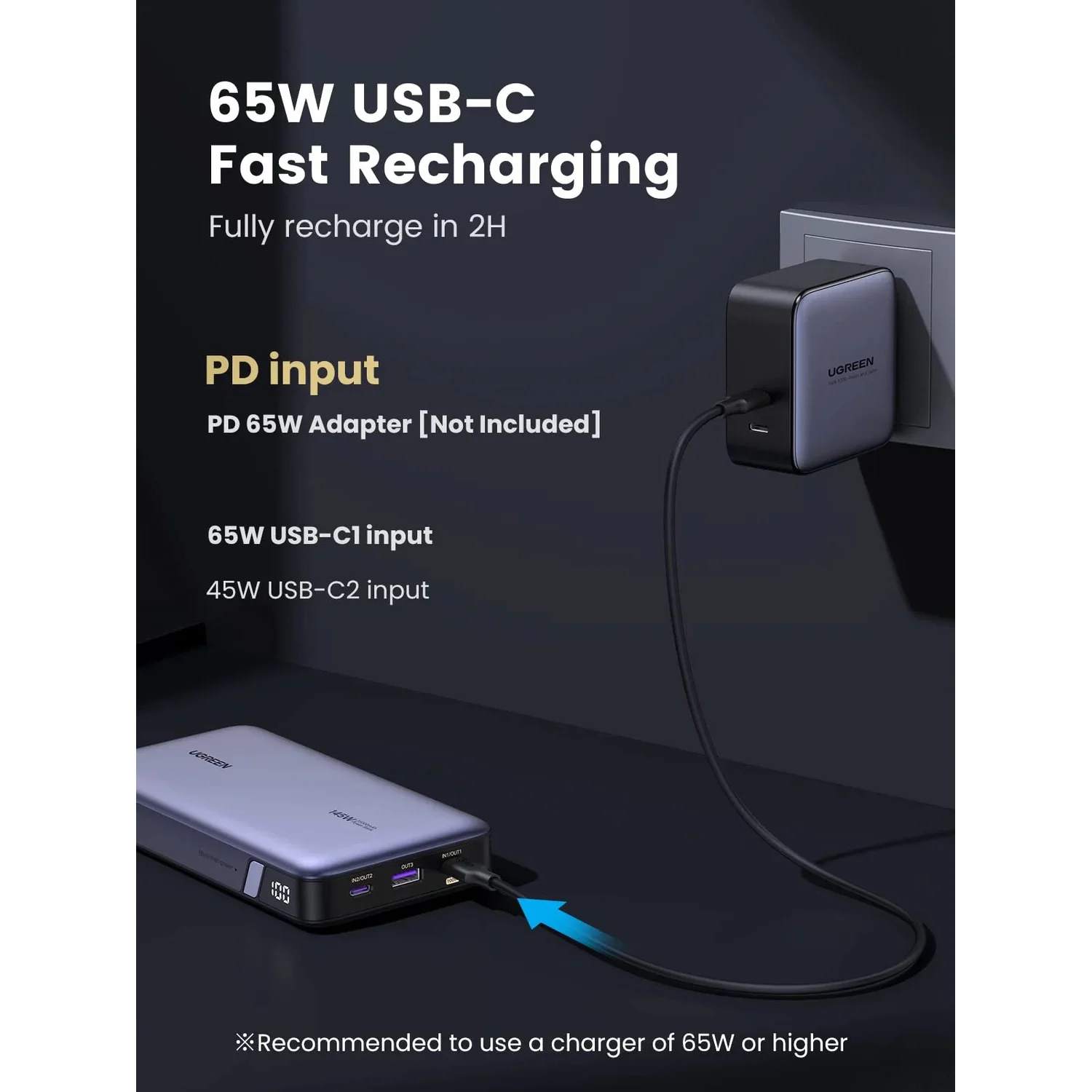 Ugreen 90597A power bank 25000 mAh Grey - image 4