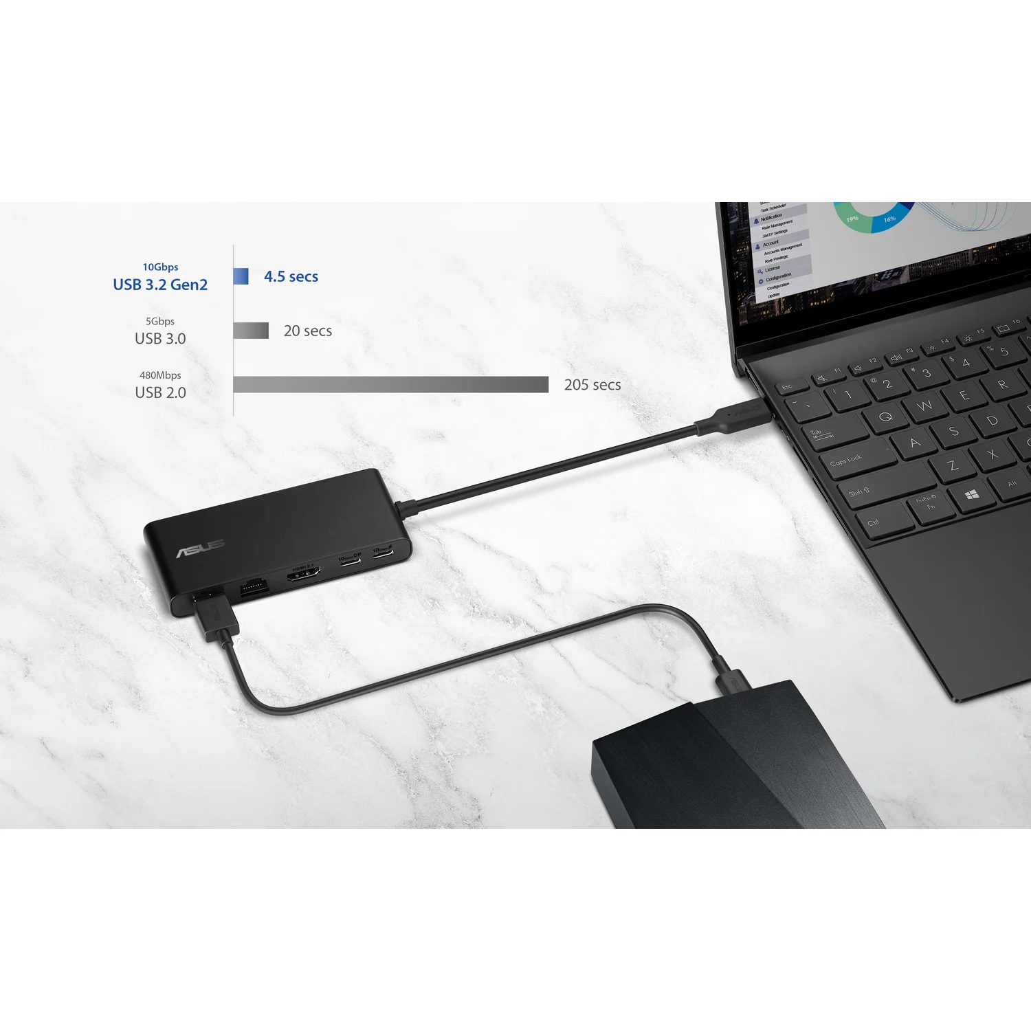 ASUS Dual 4K USB-C Dock DC201 Wired USB 3.2 Gen 2 (3.1 Gen 2) Type-C Black - image 9
