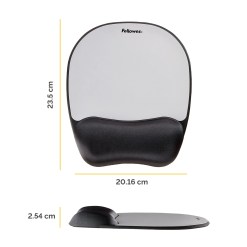 Fellowes Mouse Mat Wrist Support - Memory Foam Mouse Pad with Soft Foam Pillow - Ergonomic Mouse Mat for Computer, Laptop, Home Office Use - Compatible with Laser and Optical Mice - Silver - image 2
