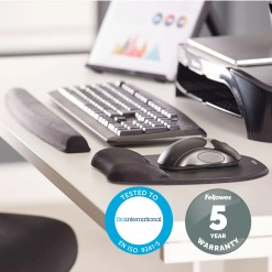 Fellowes Mouse Mat Wrist Support Memory Foam Mouse Pad Ergonomic Mouse Mat Black - image 4