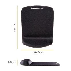 Fellowes Mouse Mat Wrist Support - PlushTouch Mouse Pad with Non Slip Rubber Base & Antibacterial Protection - Ergonomic Mouse Mat for Computer, Laptop, Home Office Use - Black - image 2