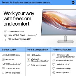 HP Series 5 23.8 inch FHD Height Adjust Monitor - 524sh - image 9