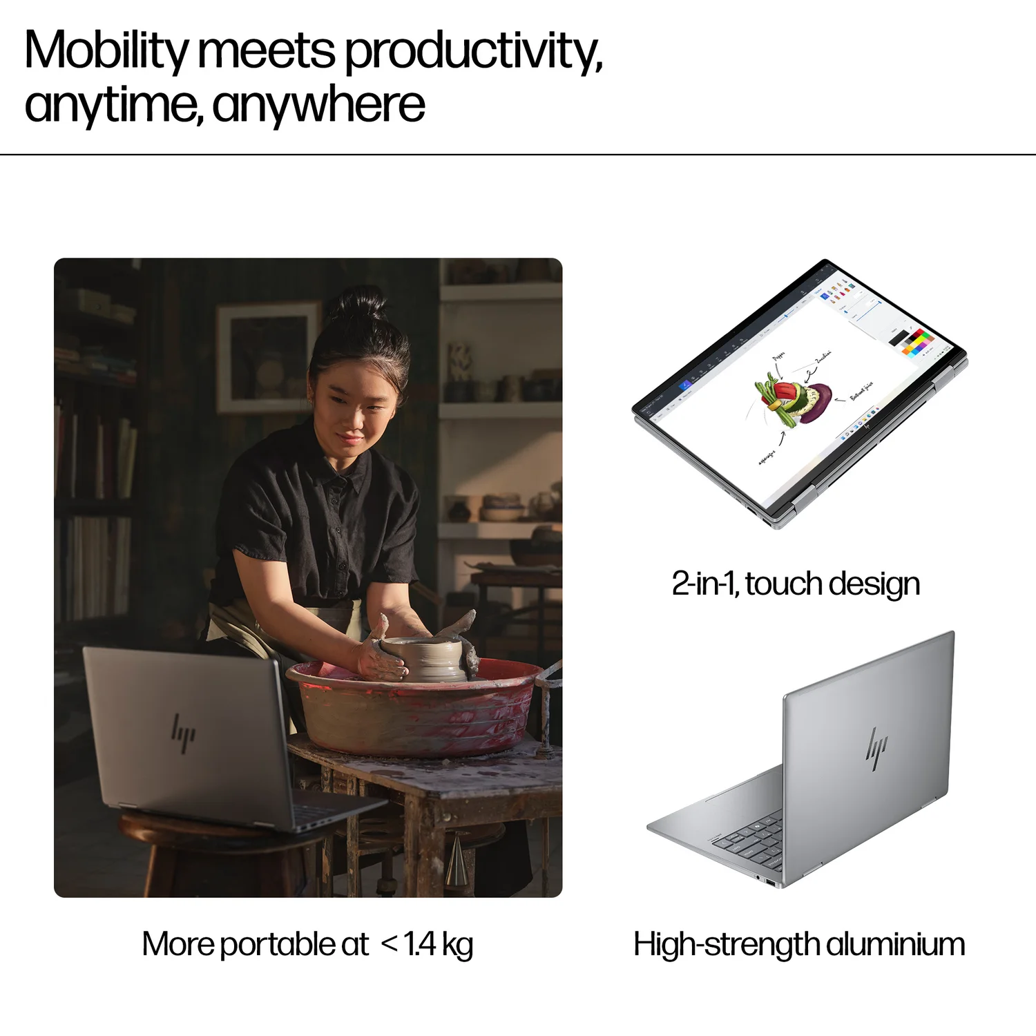 HP Elite x360 Envy x360 14-fa0004na AMD Ryzen™ 5 8640HS Hybrid (2-in-1) 35.6 cm (14") Touchscreen 2K 16 GB LPDDR5-SDRAM 512 GB SSD Wi-Fi 6E (802.11ax) Windows 11 Home AI PC Silver - image 9