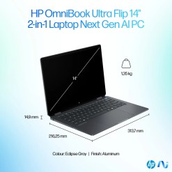 HP OmniBook Ultra Flip 14-fh0006na Copilot+ PC Intel Core Ultra 7 256V Hybrid (2-in-1) 35.6 cm (14