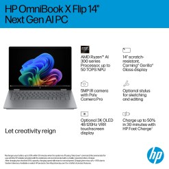 HP OmniBook X FlipNGAI 14-fk0004na Copilot+ PC AMD Ryzen AI 5 340 Hybrid (2-in-1) 35.6 cm (14