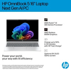 HP OmniBook 5 NGAI 16-ag1001na Copilot+ PC AMD Ryzen AI 5 340 Laptop 40.6 cm (16