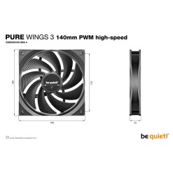 Bequiet be quiet! Pure Wings 3 140 mm PWM high-speed Triple Pack Computer case Fan 14 cm Black 3 pc(s) - image 5
